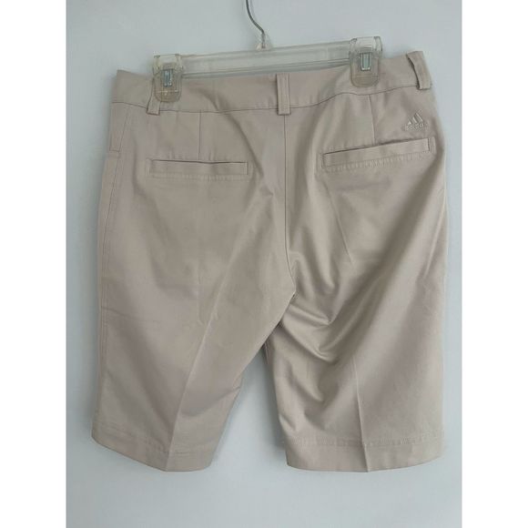 Women's 8 Adidas Climalite Golf Shorts Summer Shorts Beige/Khaki - Picture 2 of 4